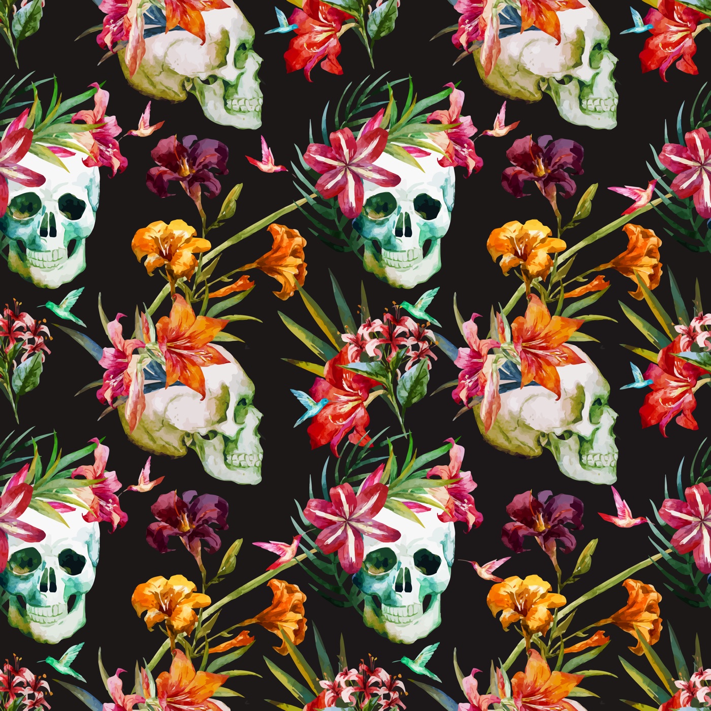 Tropical Skull Floral — tropical Steam Deck skin