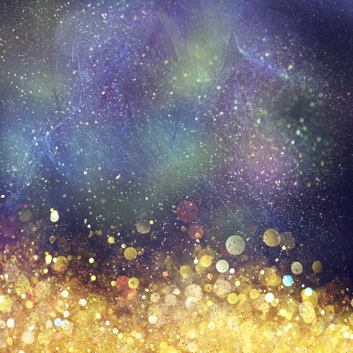 Golden Galaxy Sparkle — glitter Kindle skin