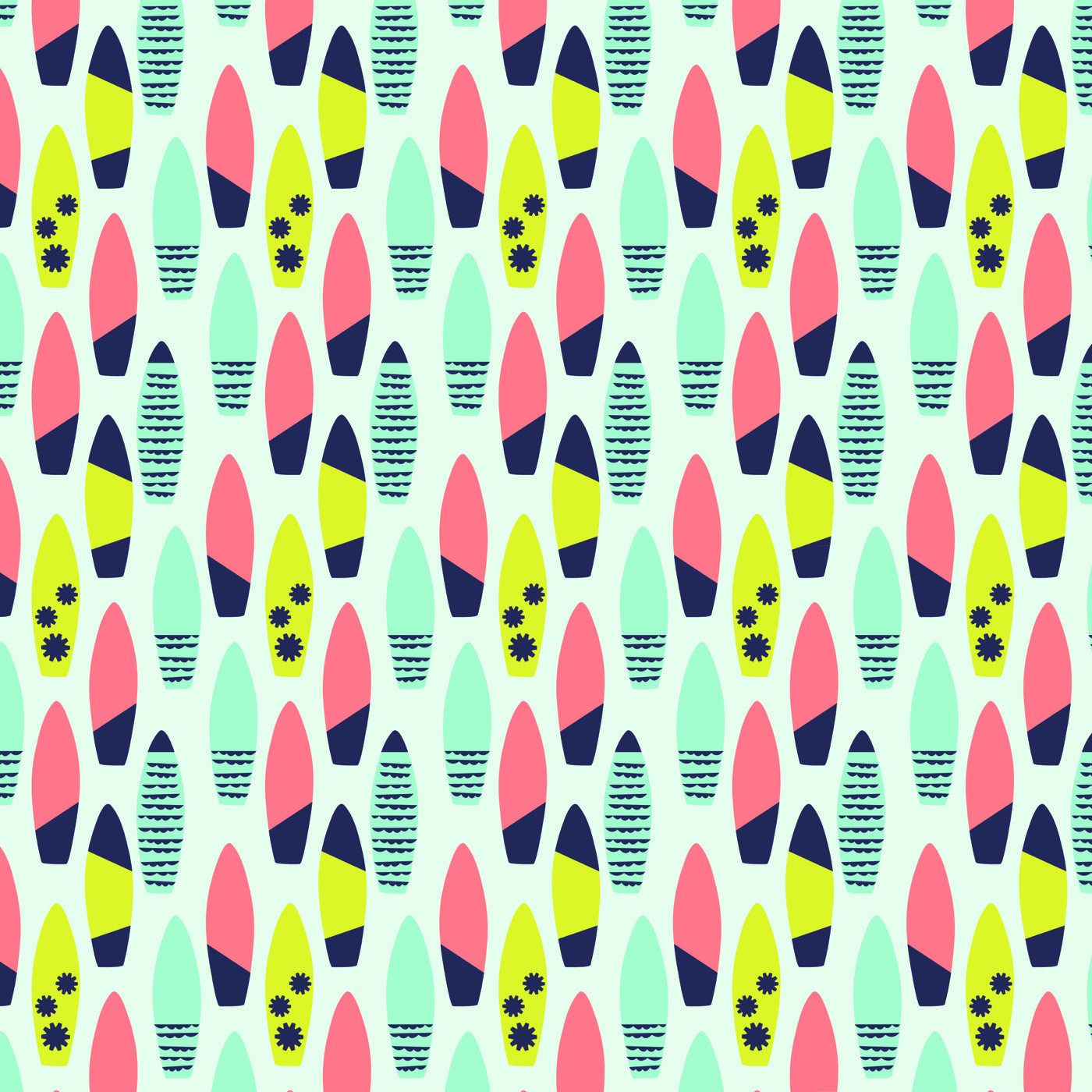 Vibrant Surfboard Pattern — coral MacBook skin