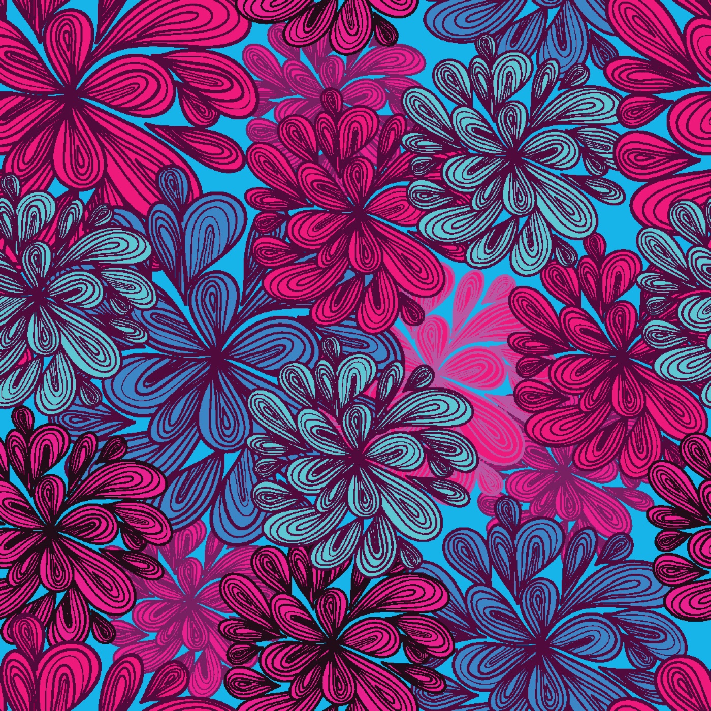Vibrant Floral Sprouts — sky blue MacBook skin