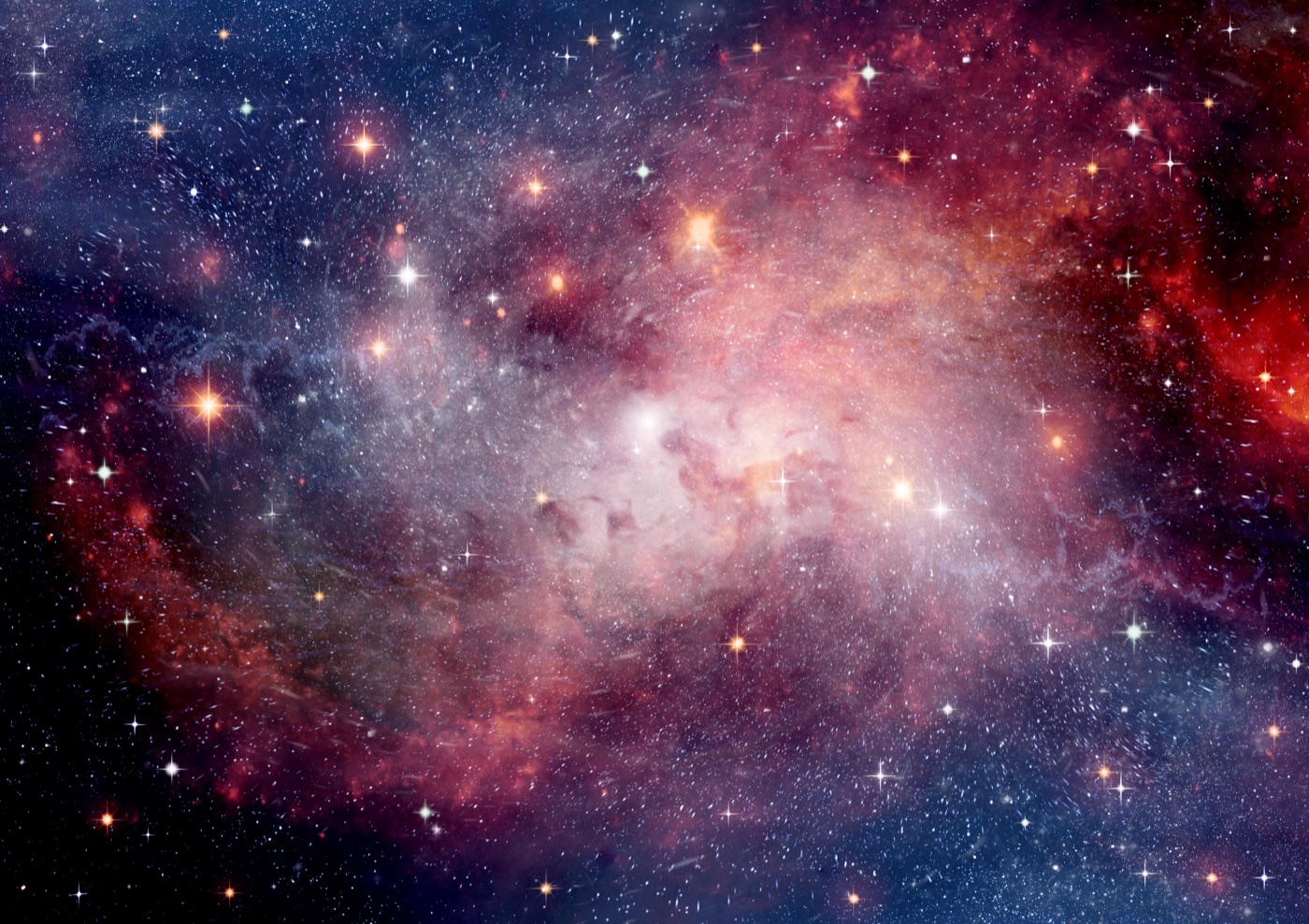 Vibrant Space Nebula — burgundy iPhone skin