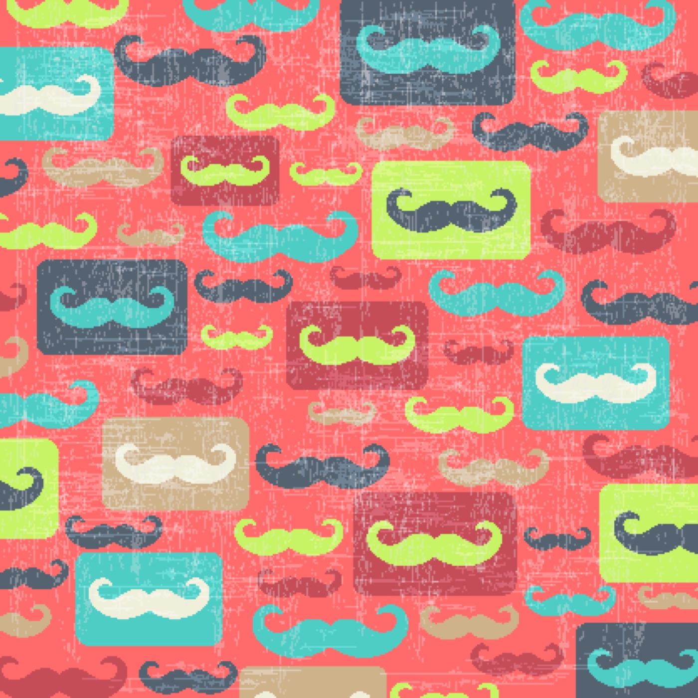 Vintage Mustache Party — teal Kindle skin