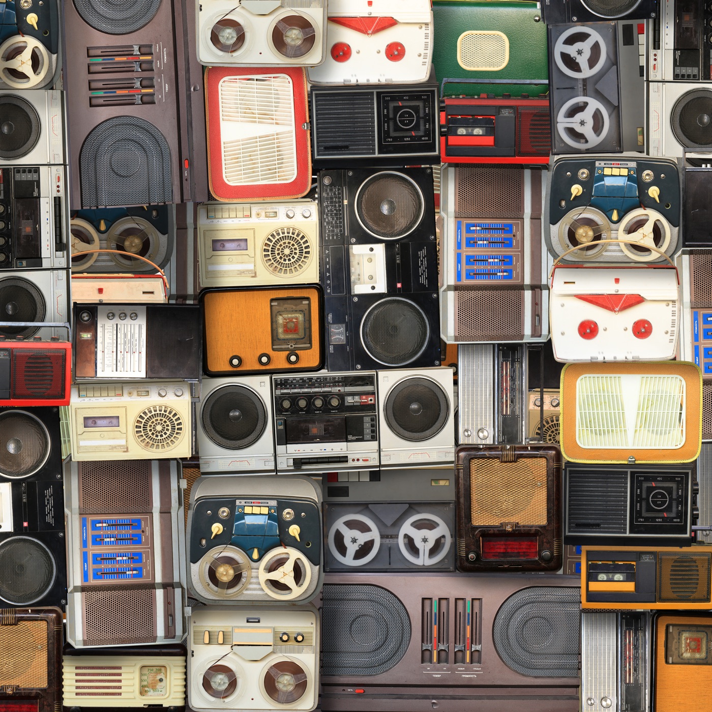 Retro Radio Collage — brown Apple Watch skin