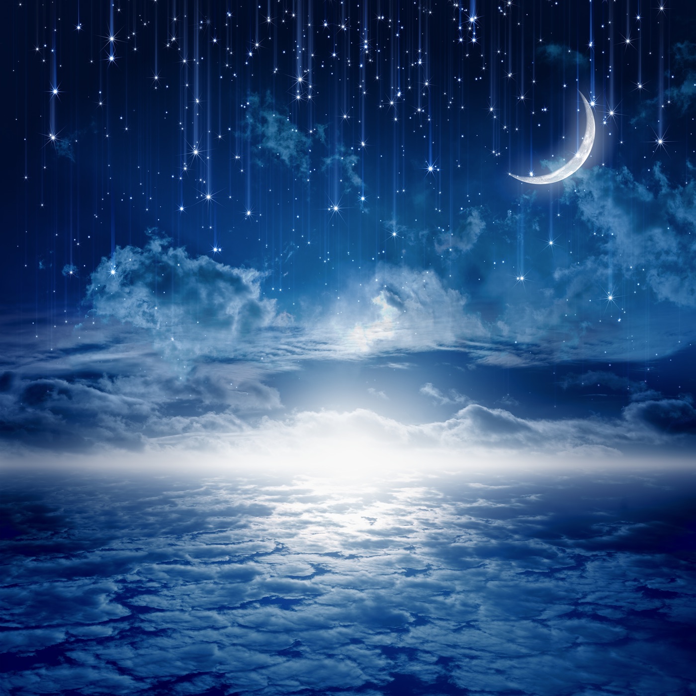 Falling Stars Night — galaxy Kindle skin