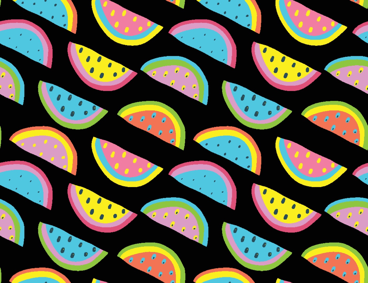 Vivid Watermelon Slices — black Laptop skin