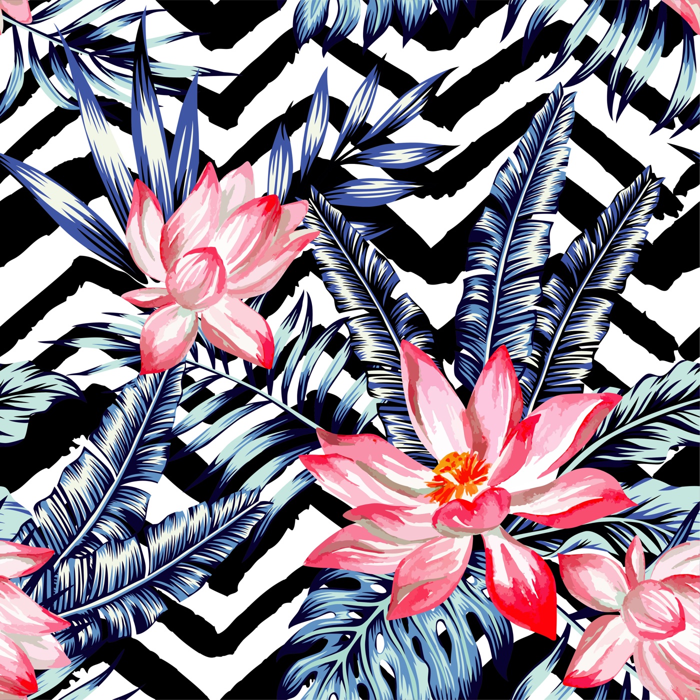 Vivid Tropical Chevron — floral Samsung Galaxy skin