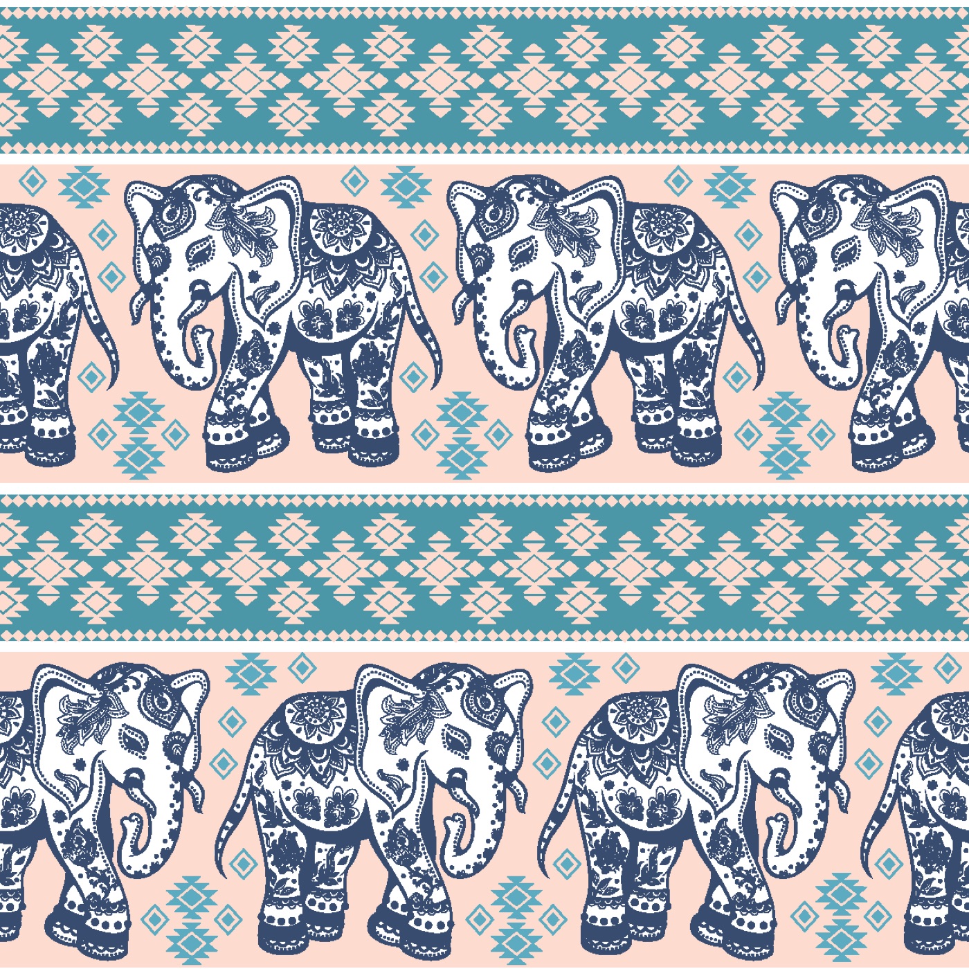 Sacred Elephant Walk — geometric Kindle skin