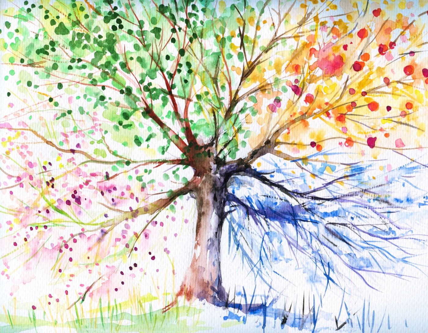Vivid Tree Watercolor — abstract paint Xbox skin