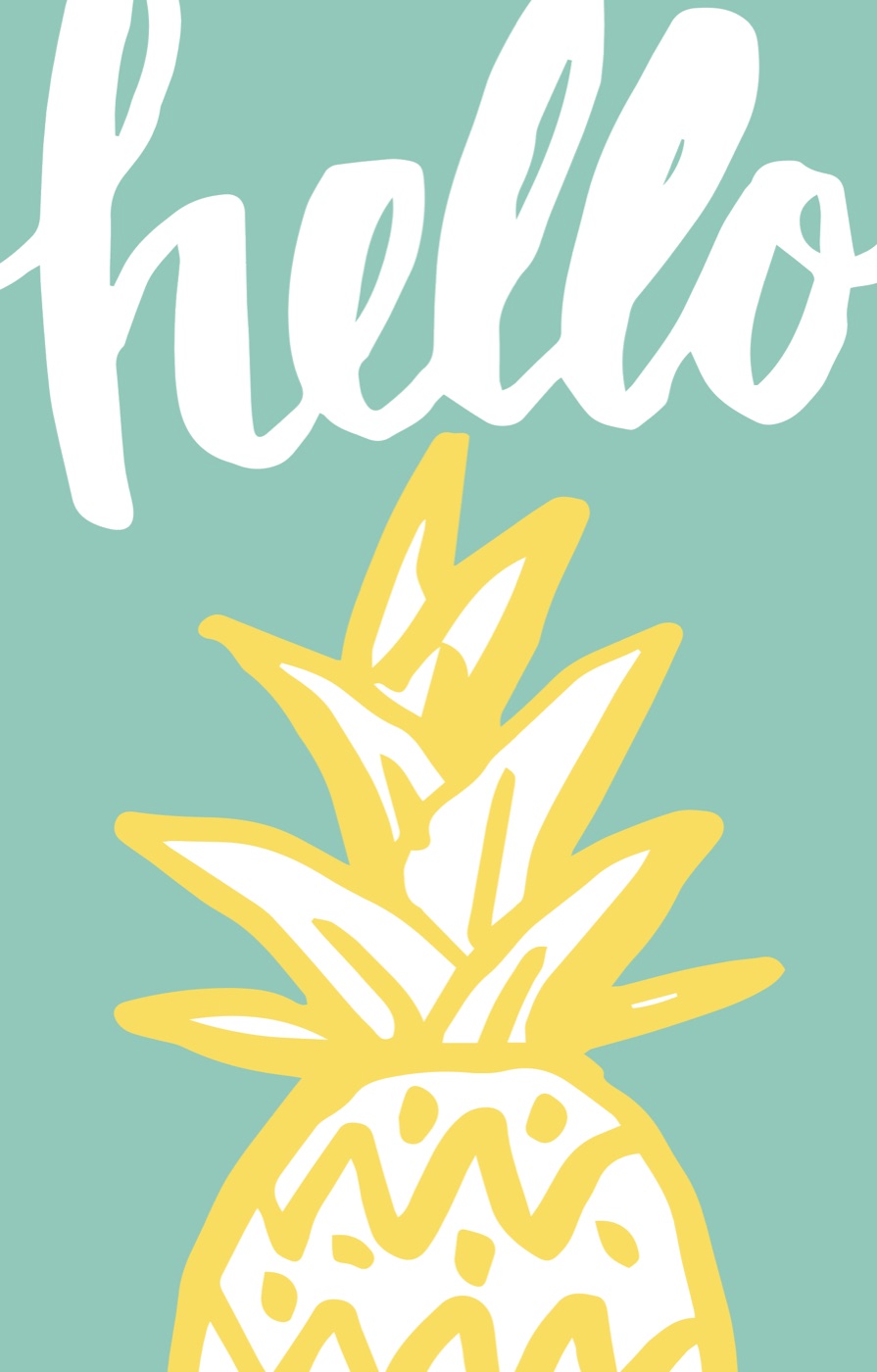 Hello Pineapple — yellow Kindle skin
