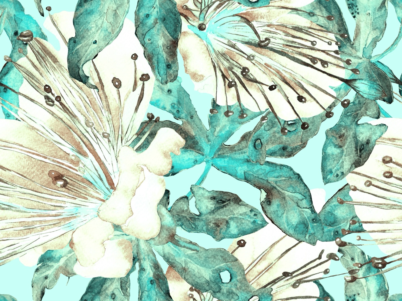 Teal Jungle Flowers — tropical Xbox skin