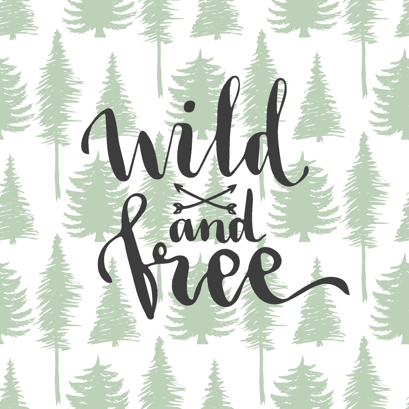 Wild And Free — sage green iPhone skin