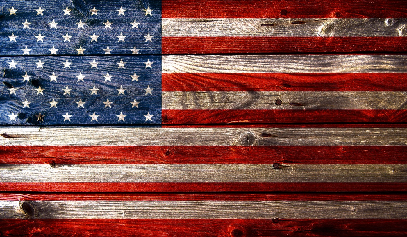 Grungy Wooden Flag — navy blue MacBook skin