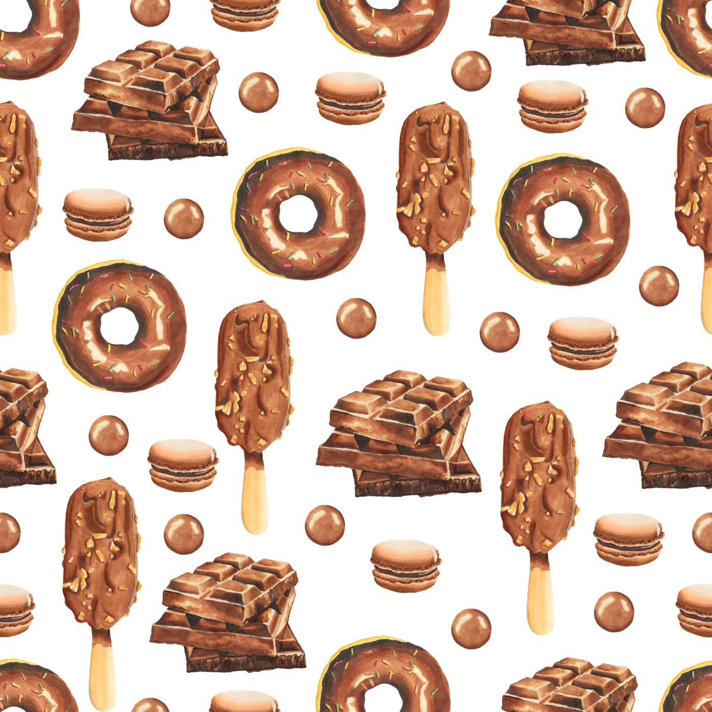 Chocolate Bakery Treats — white Apple Watch skin